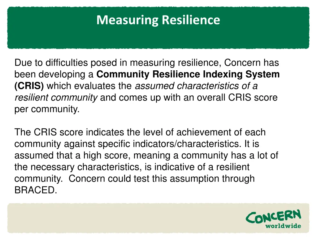 measuring resilience