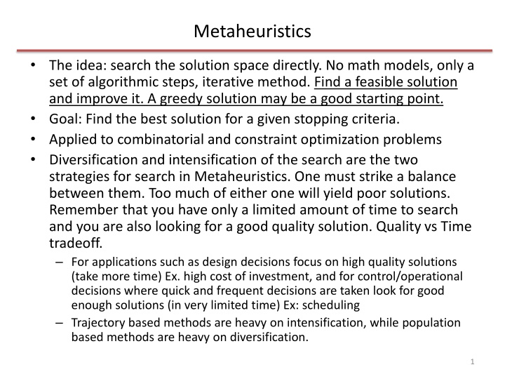 metaheuristics