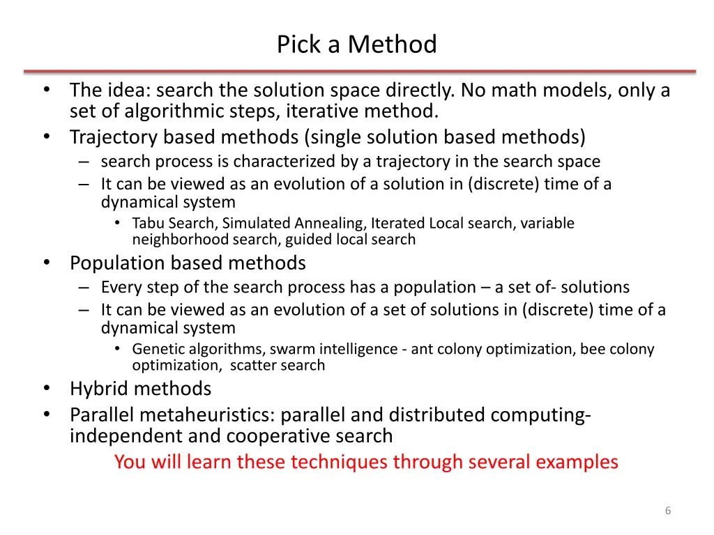 pick a method