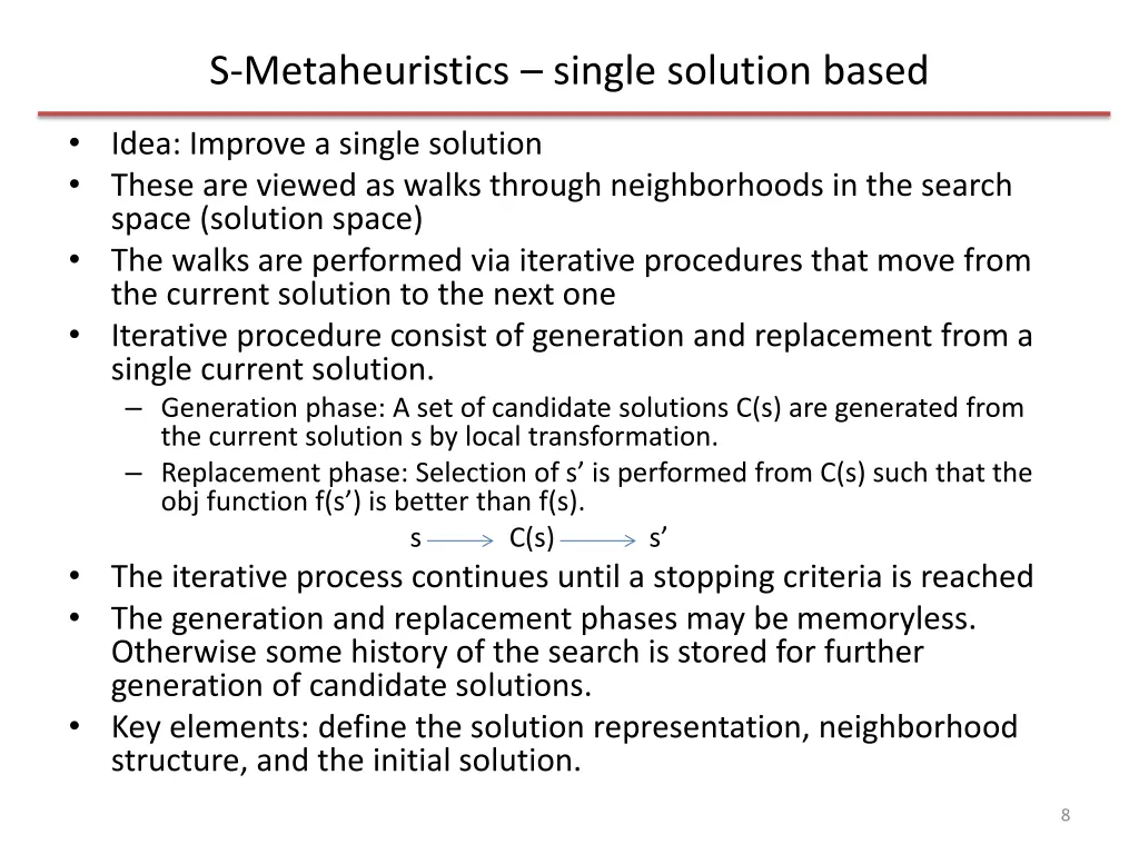 s metaheuristics single solution based
