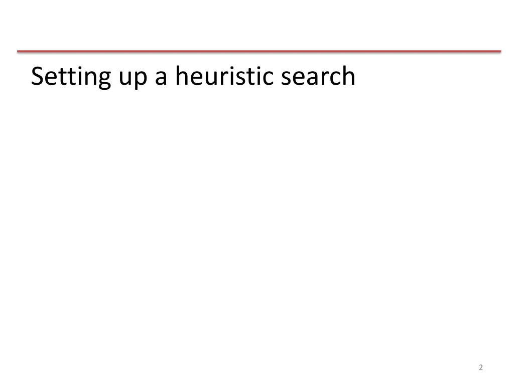 setting up a heuristic search