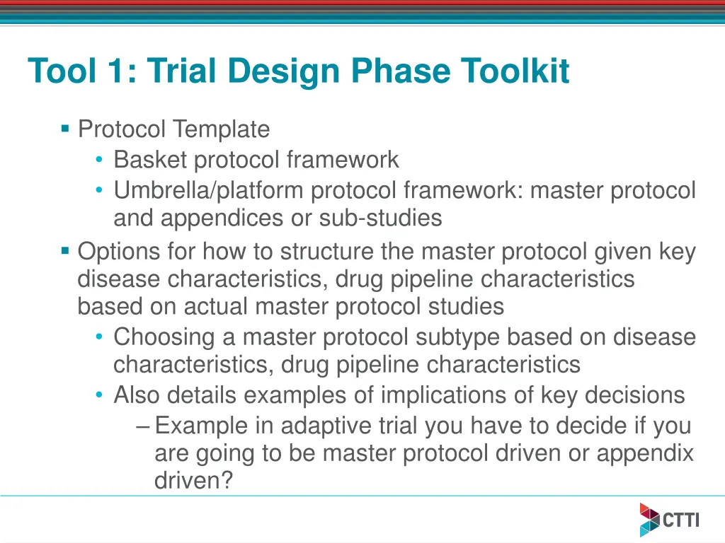 tool 1 trial design phase toolkit 1