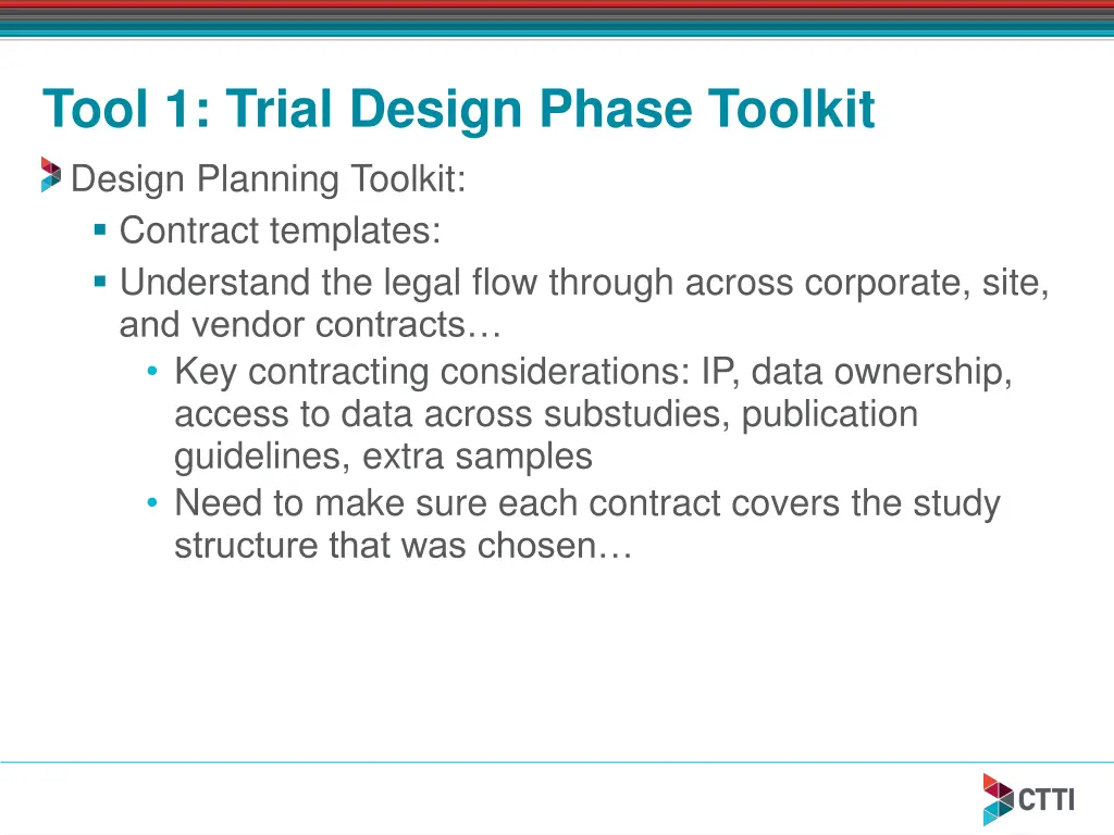 tool 1 trial design phase toolkit design planning