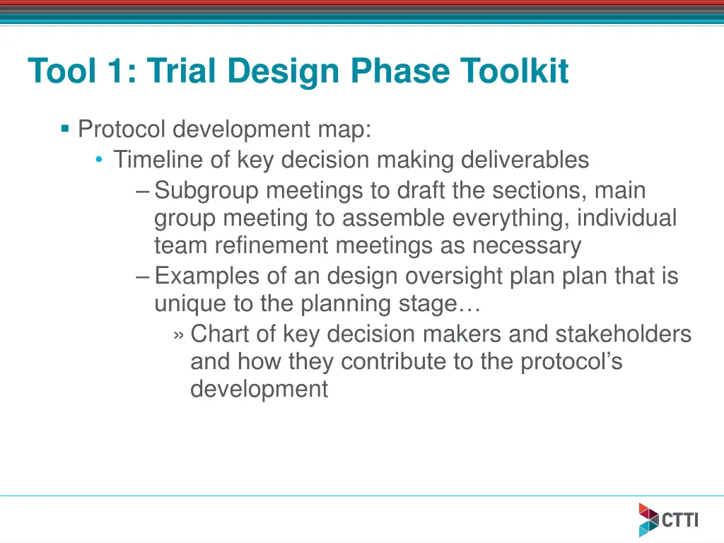tool 1 trial design phase toolkit