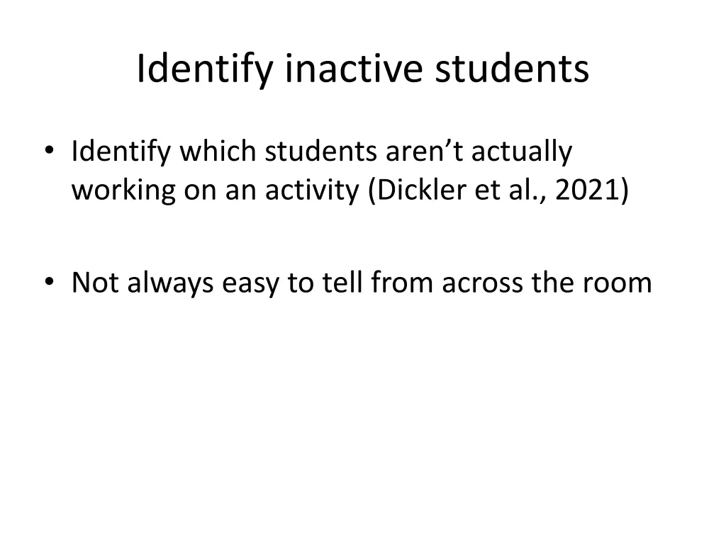 identify inactive students