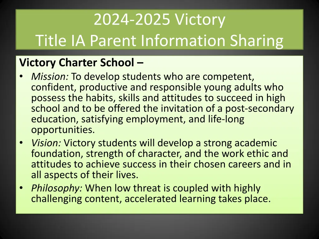 2024 2025 victory title ia parent information 2