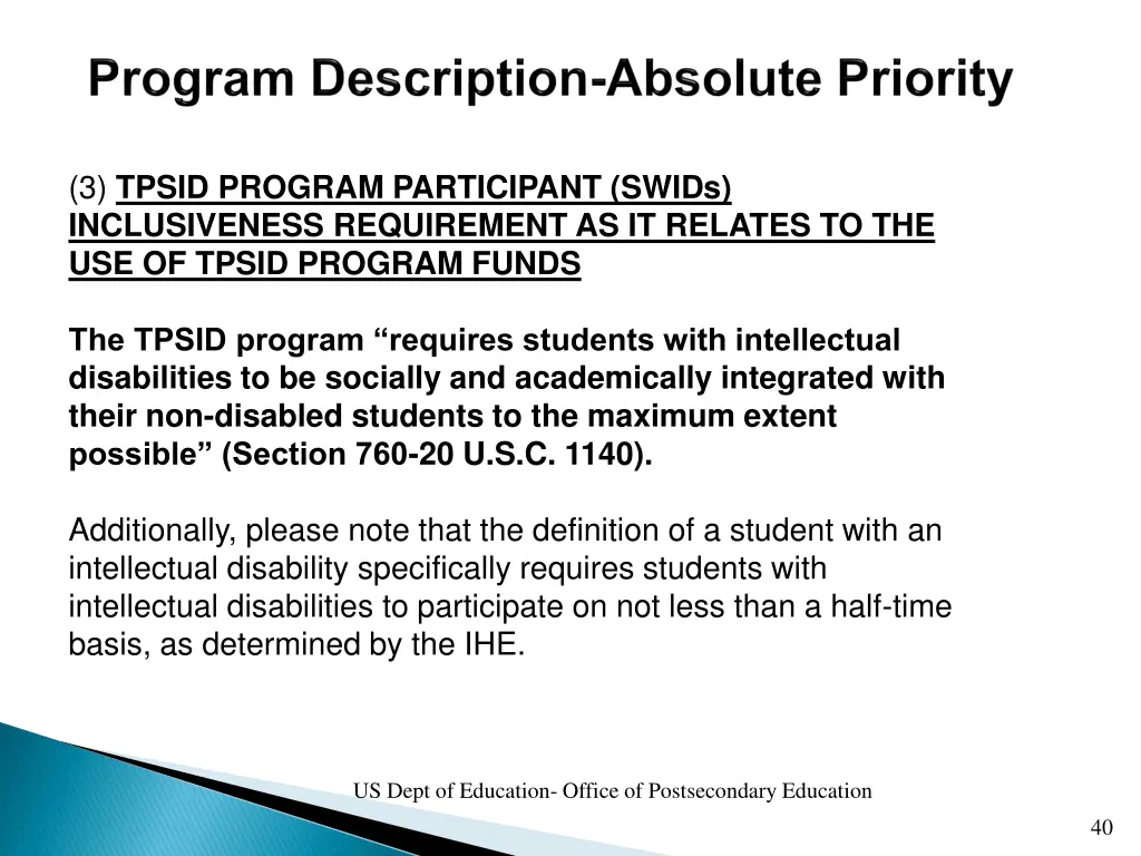 3 tpsid program participant swids inclusiveness