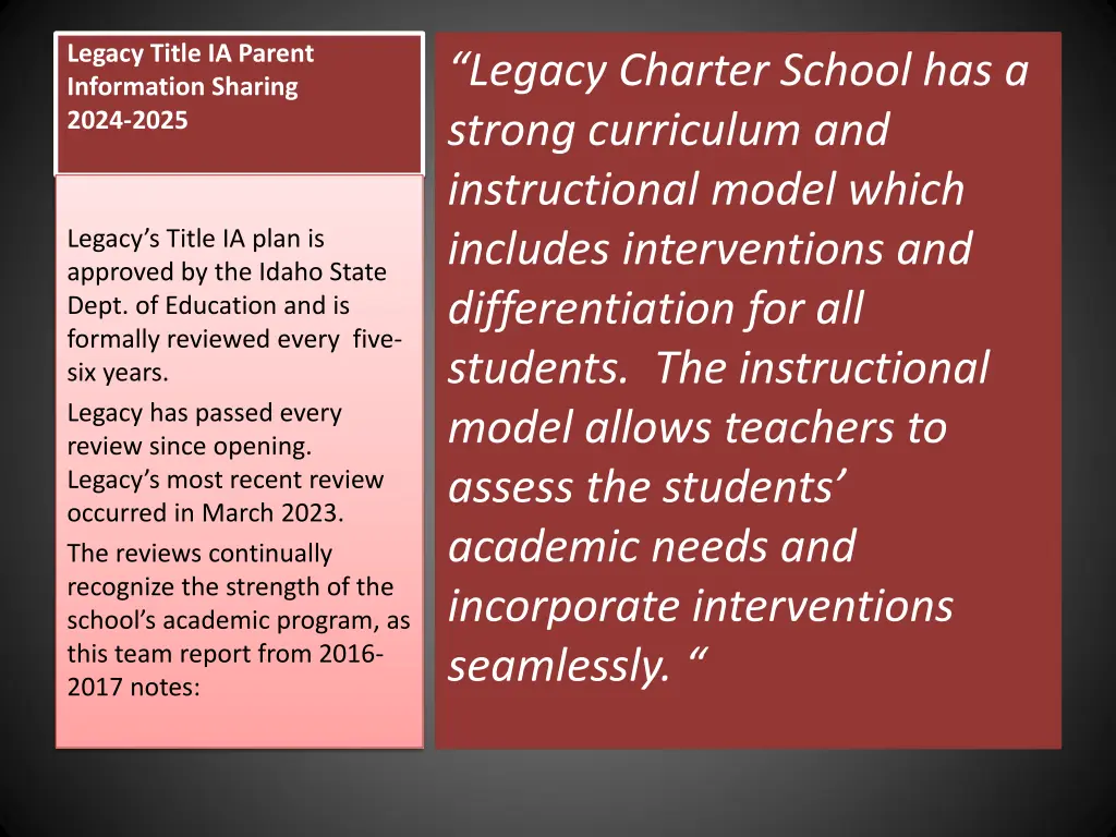 legacy title ia parent information sharing 2024