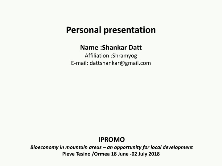 personal presentation