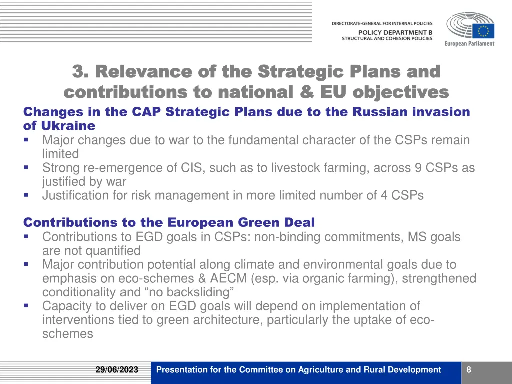 3 relevance of the strategic plans 1