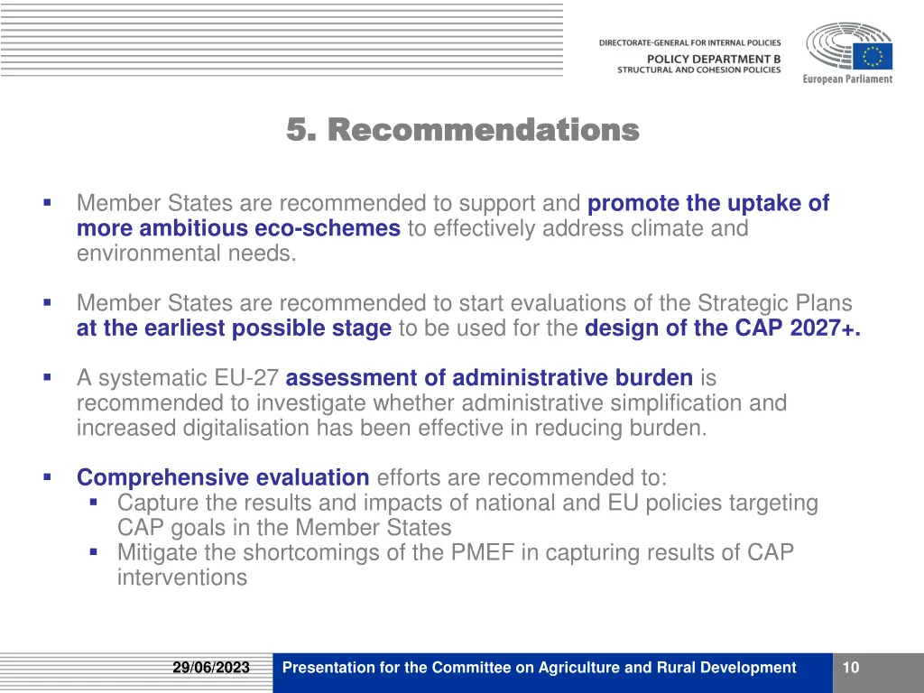 5 recommendations 5 recommendations