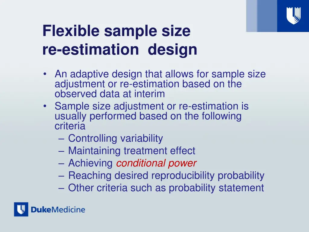 flexible sample size re estimation design