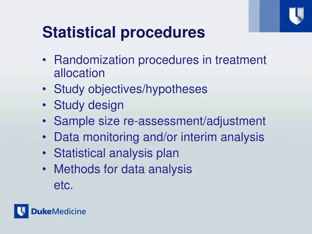 statistical procedures