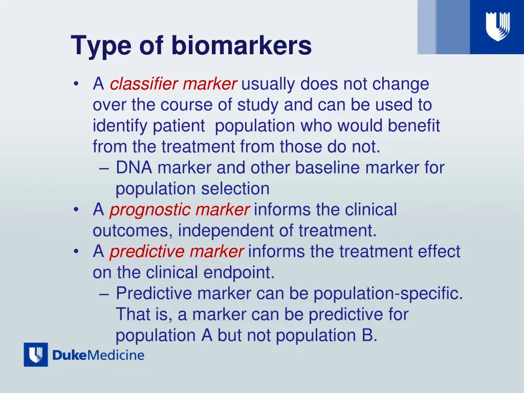 type of biomarkers