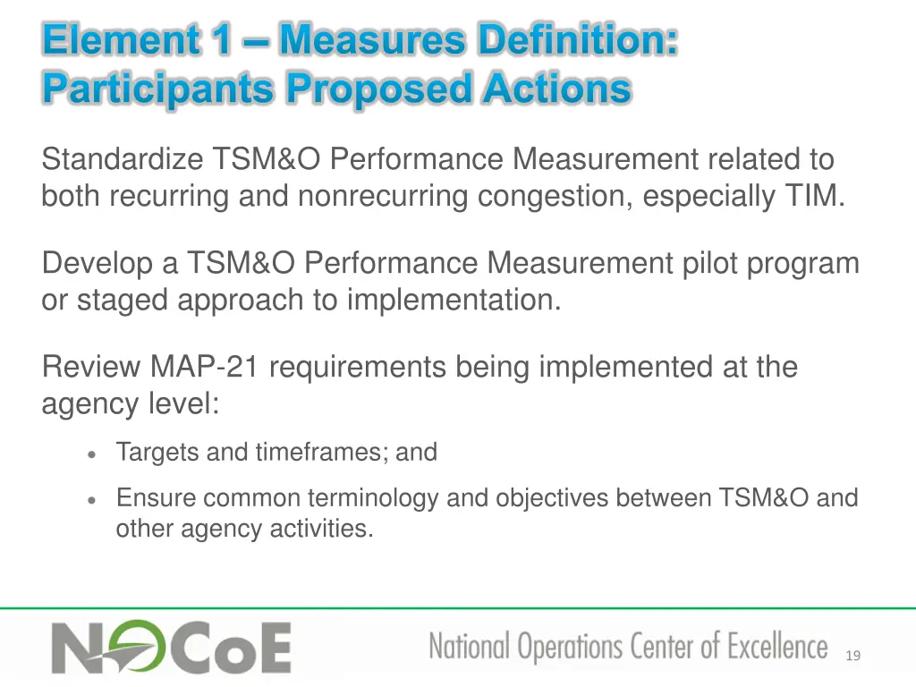 element 1 measures definition participants 1