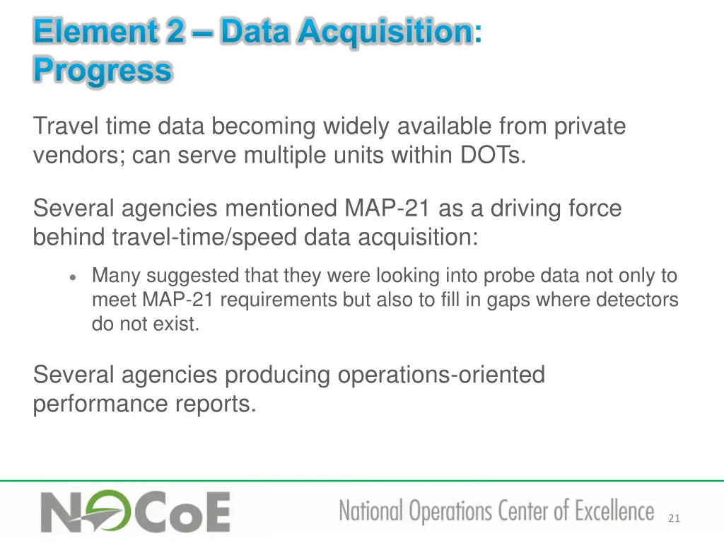 element 2 data acquisition progress