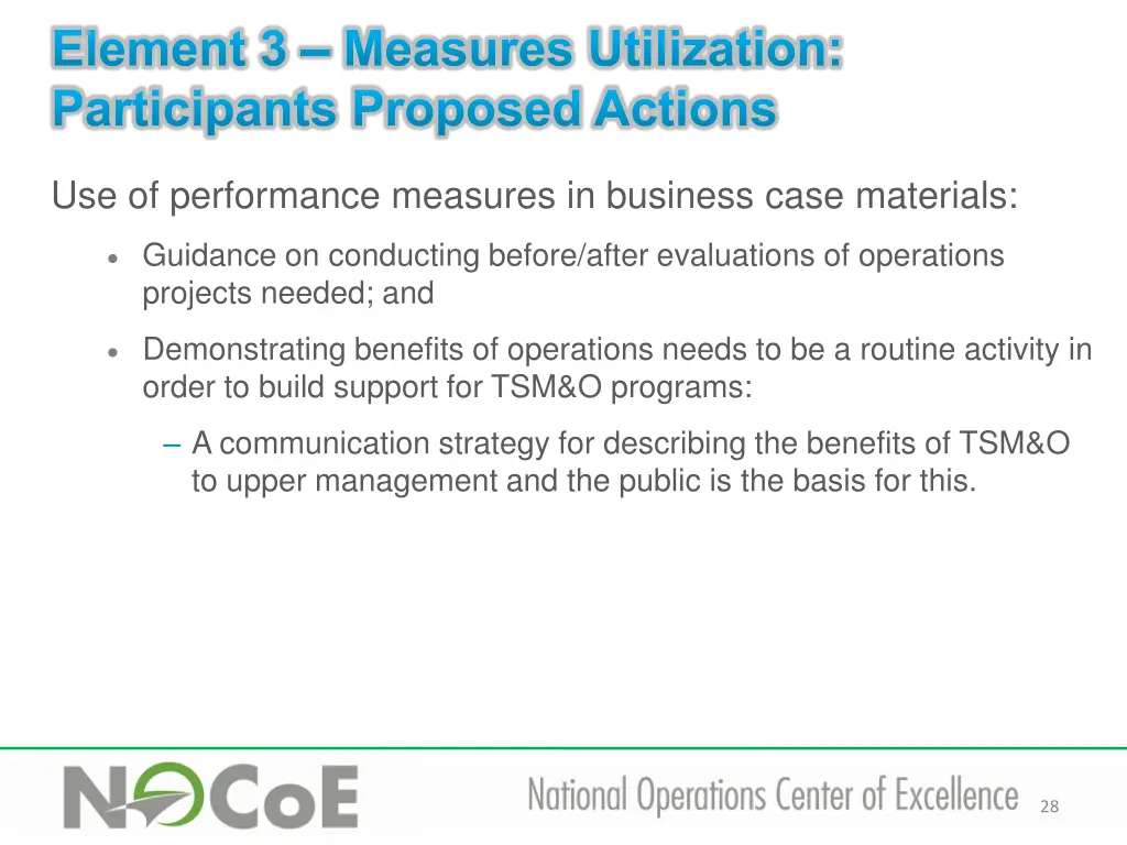element 3 measures utilization participants 1