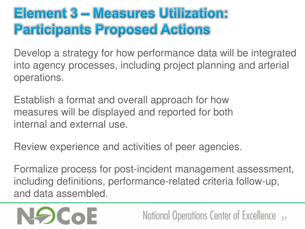 element 3 measures utilization participants