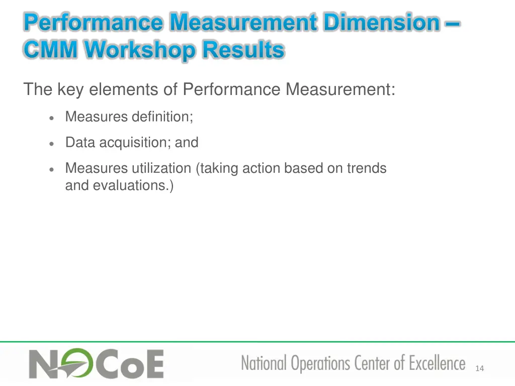 performance measurement dimension cmm workshop 1