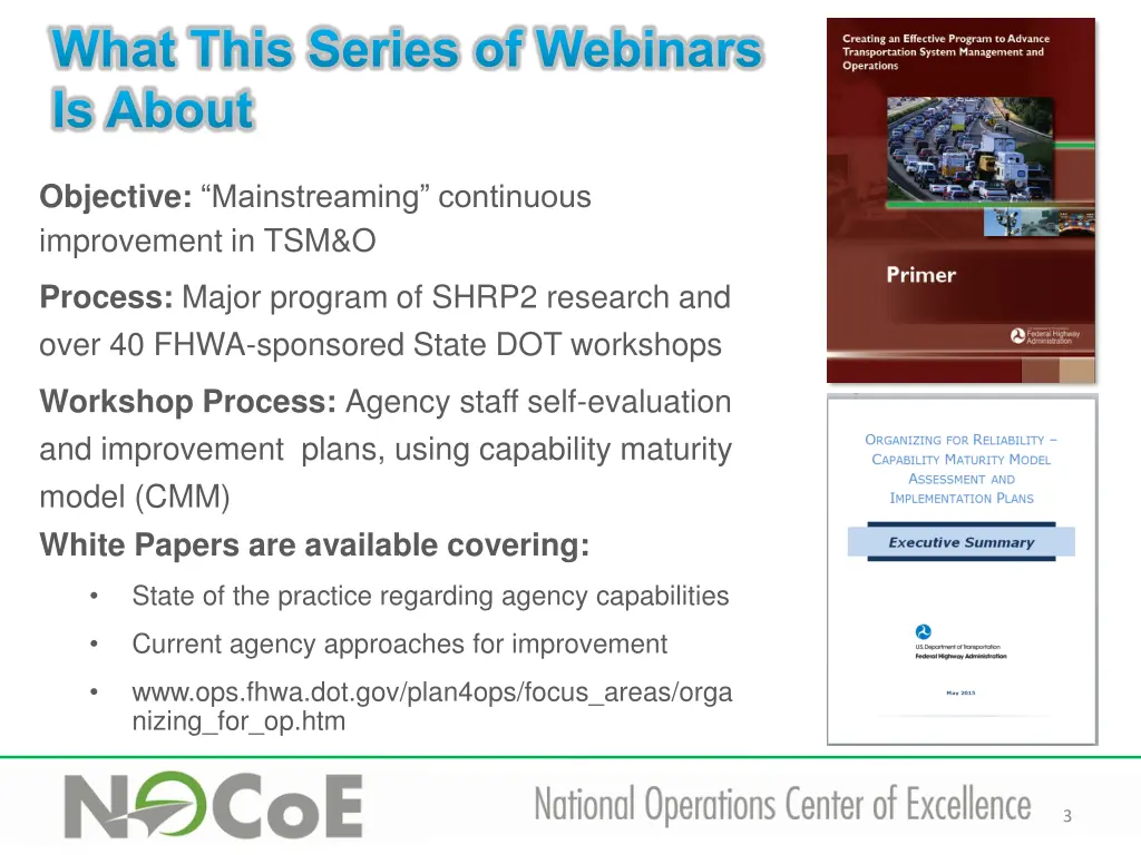 what this series of webinars is about