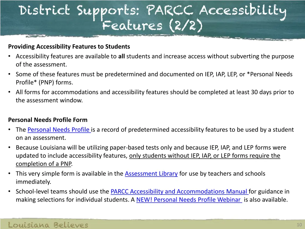 district supports parcc accessibility features 2 2