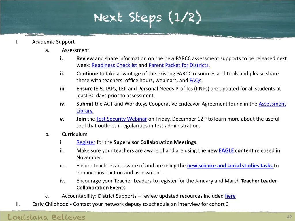 next steps 1 2