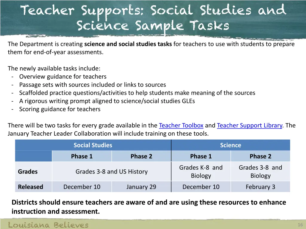 teacher supports social studies and science