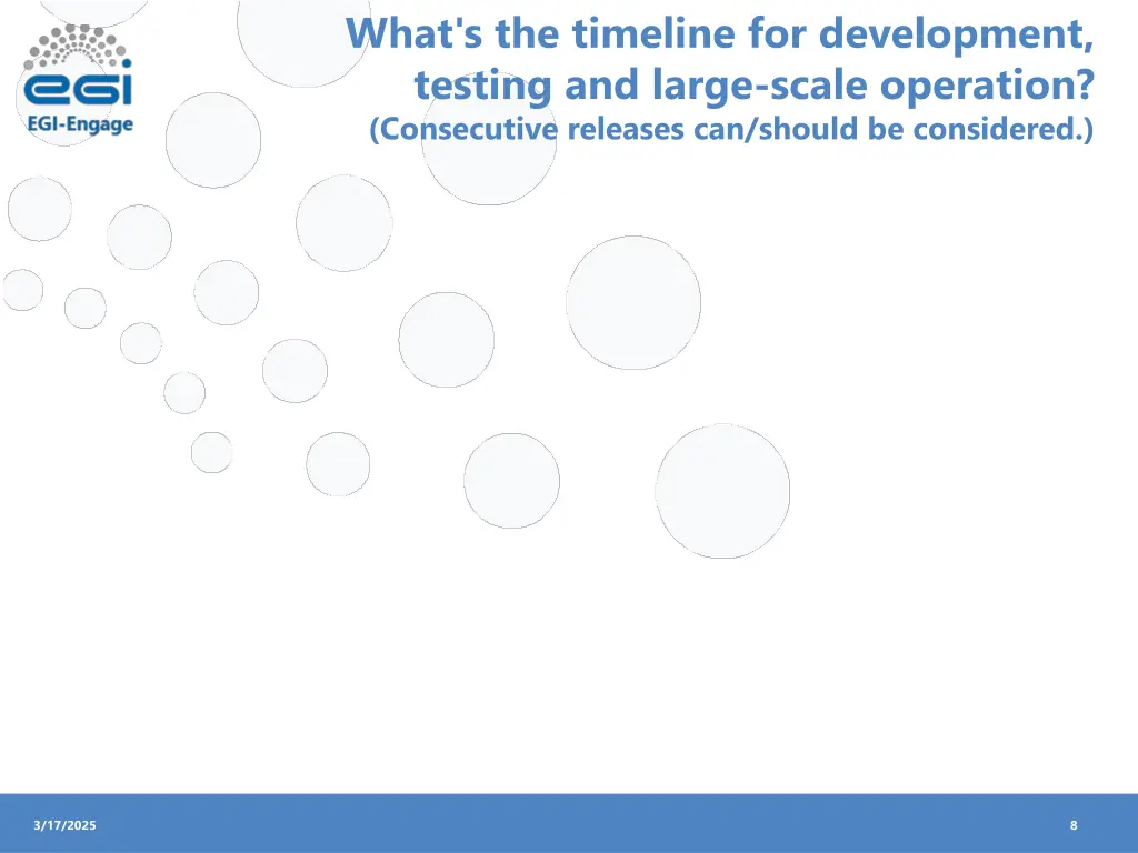 what s the timeline for development testing