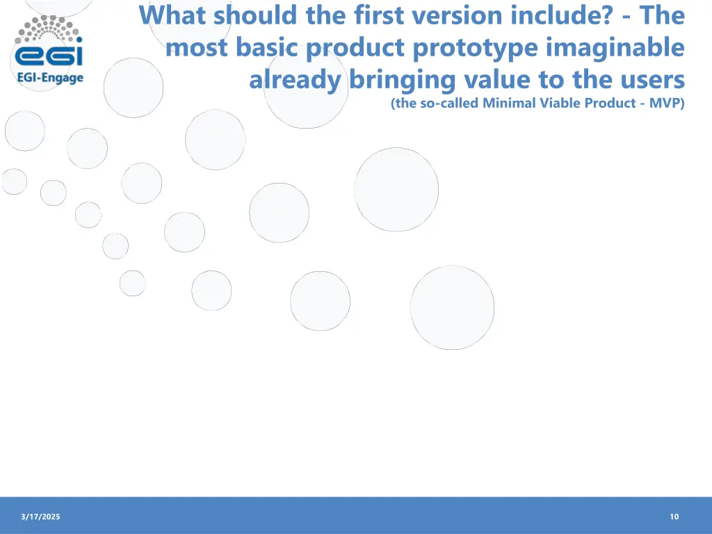 what should the first version include the most