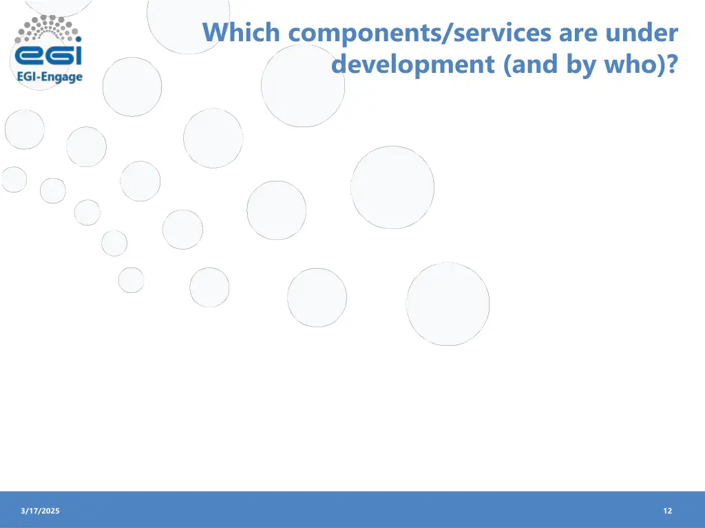 which components services are under development