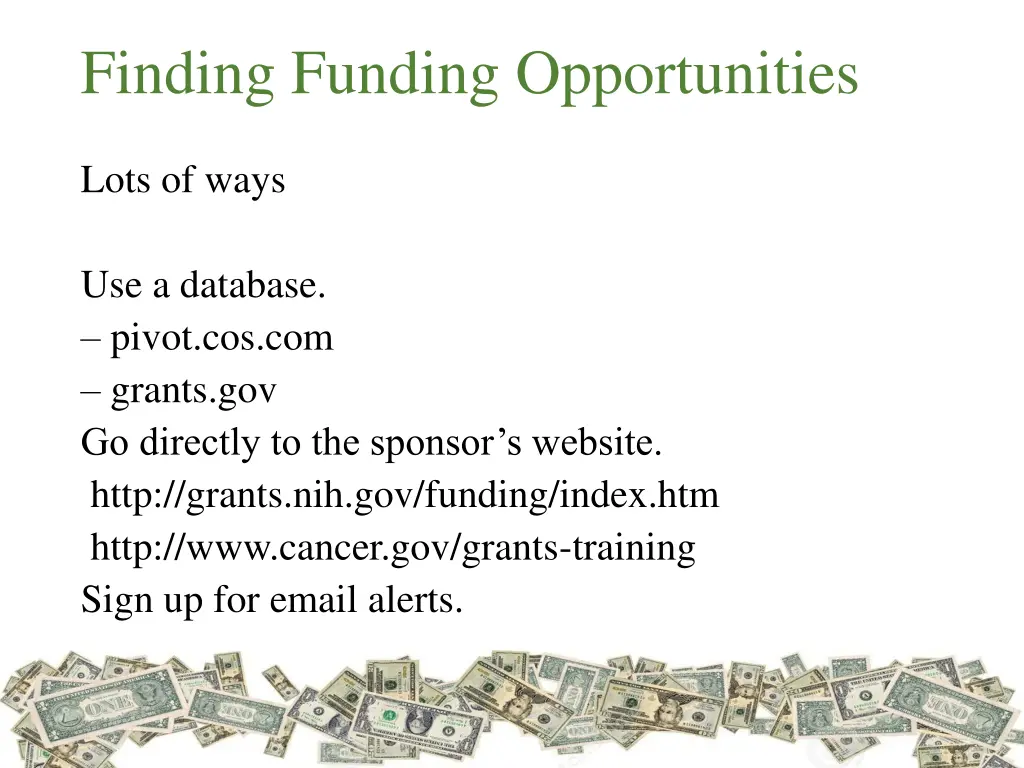 finding funding opportunities