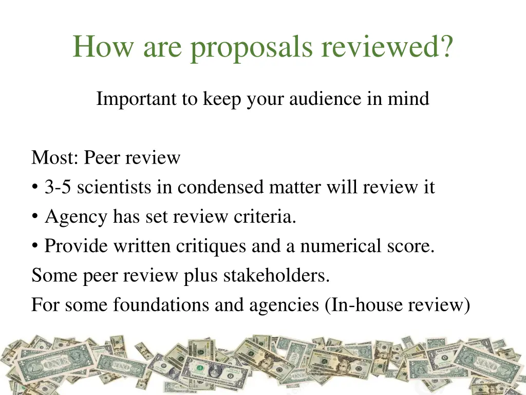 how are proposals reviewed