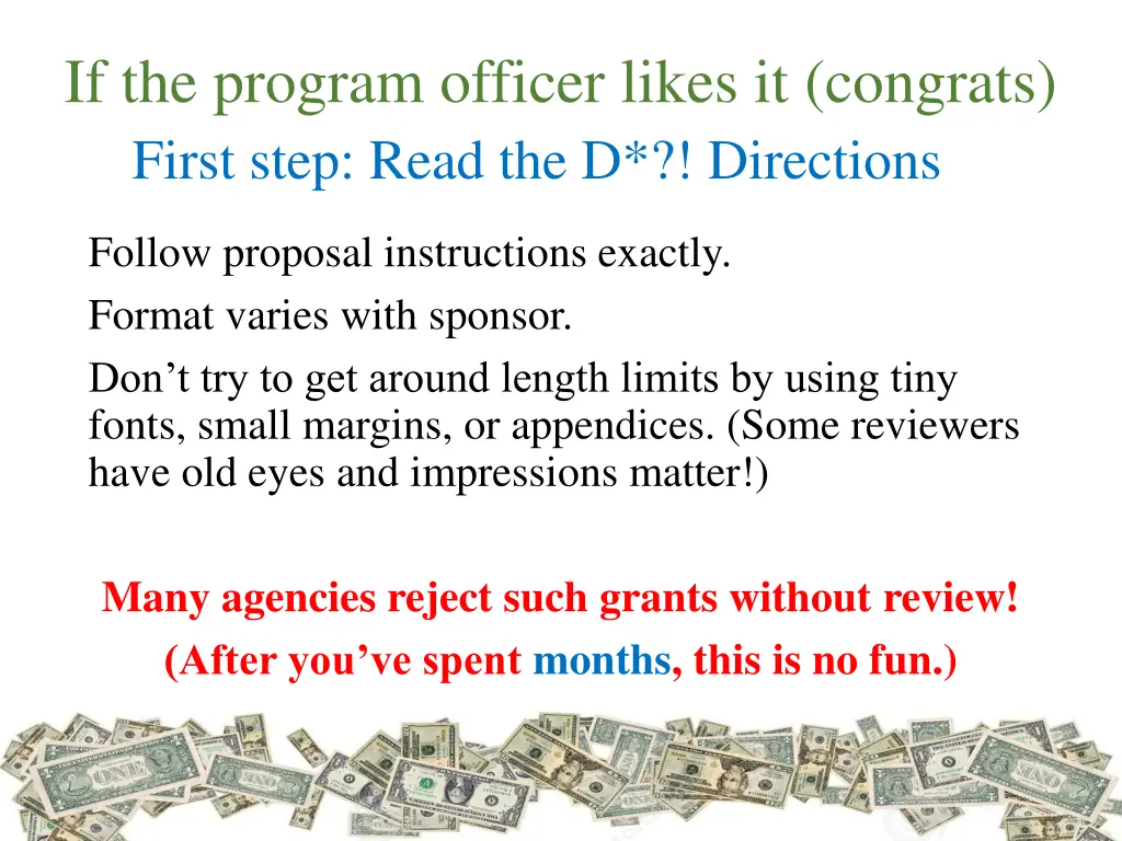 if the program officer likes it congrats first