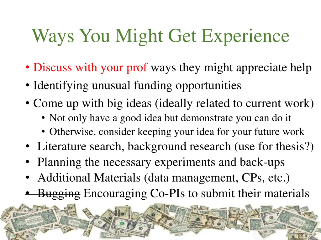 ways you might get experience