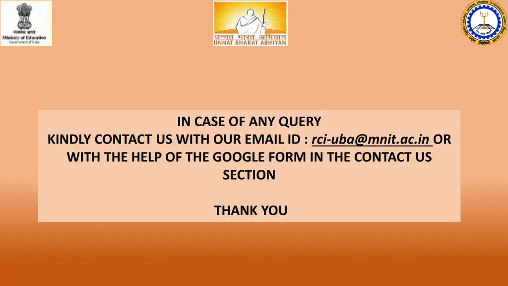 in case of any query