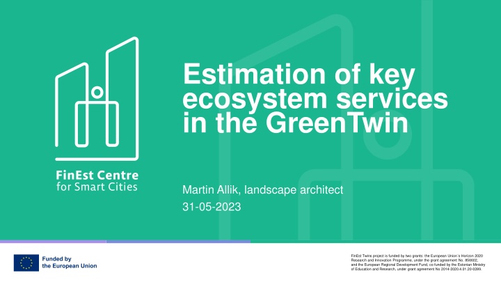 estimation of key ecosystem services