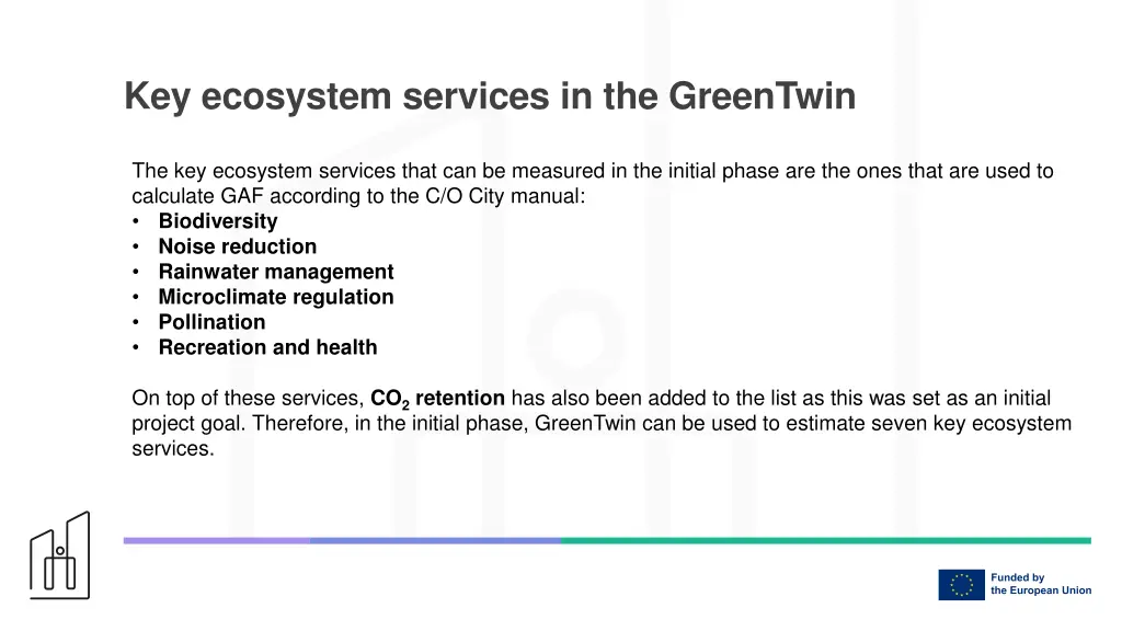 key ecosystem services in the greentwin