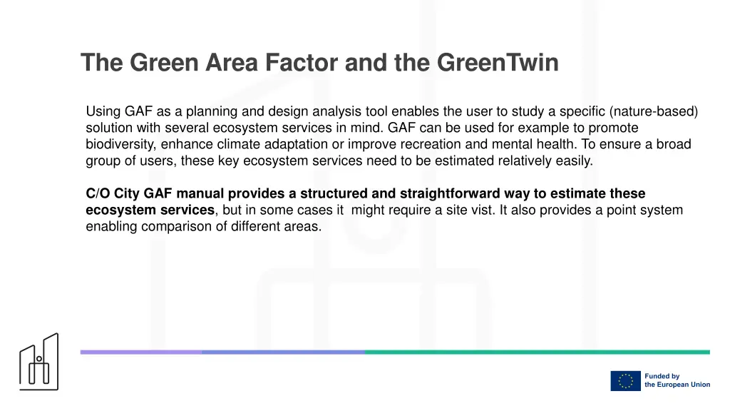 the green area factor and the greentwin 1
