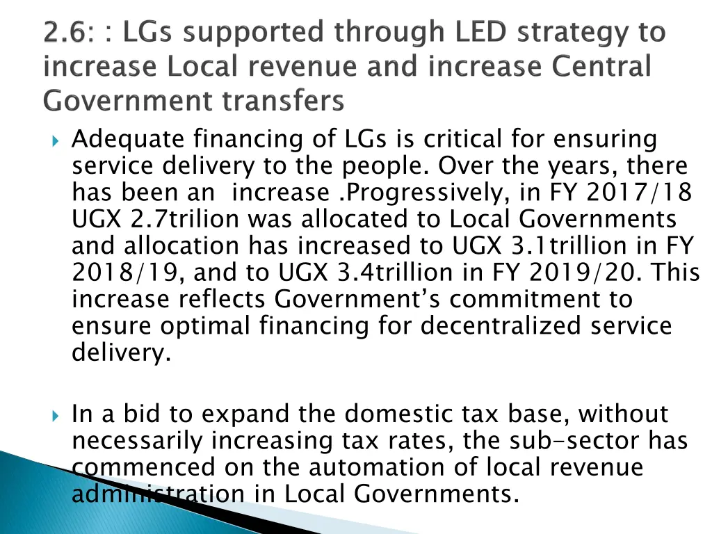 adequate financing of lgs is critical