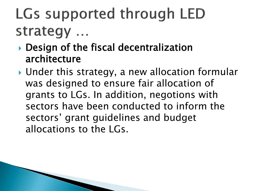 design of the fiscal decentralization