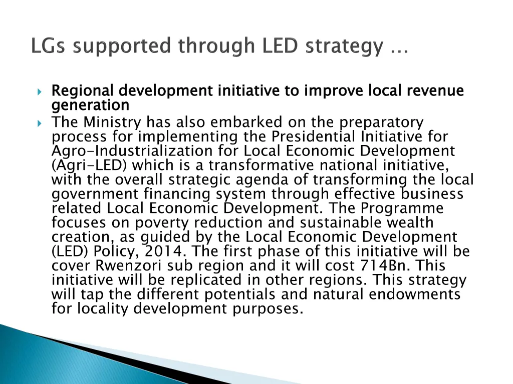 regional development initiative to improve local