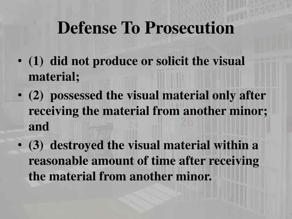 defense to prosecution