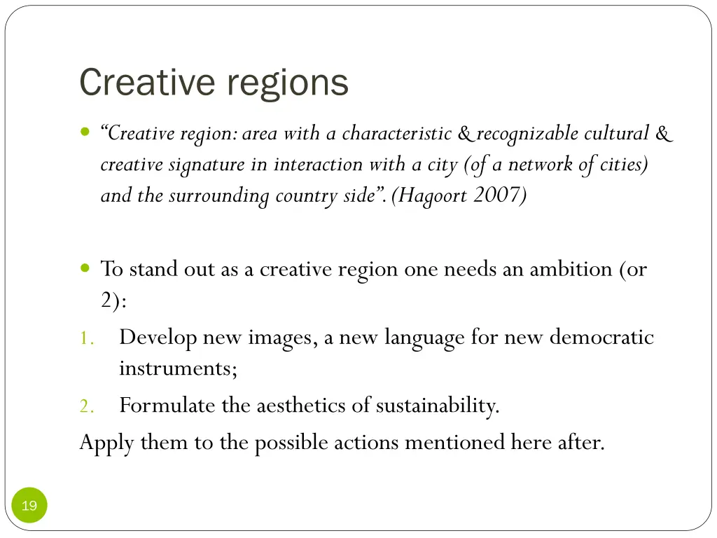 creative regions