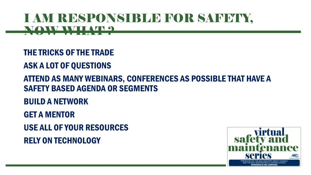 i am responsible for safety now what 11
