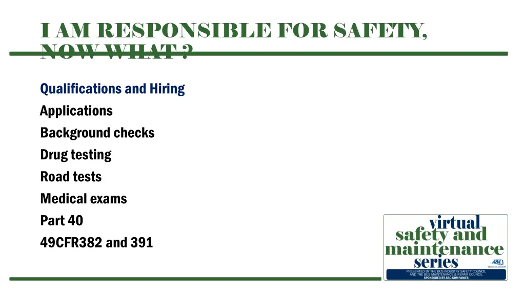 i am responsible for safety now what 3
