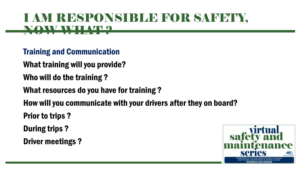 i am responsible for safety now what 4