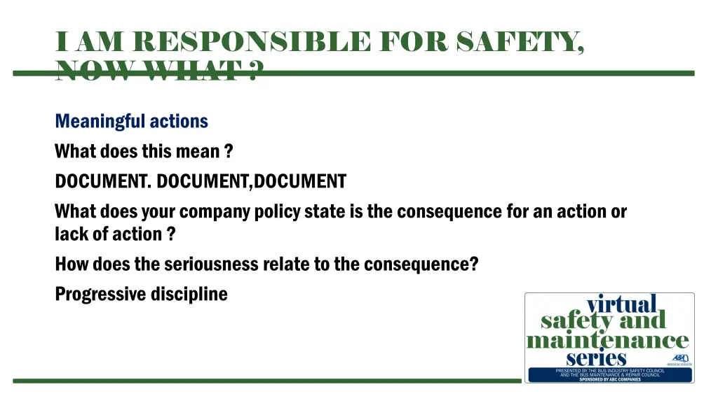i am responsible for safety now what 6