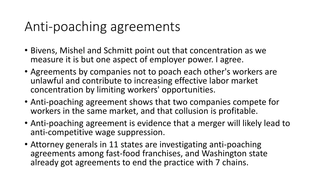 anti poaching agreements