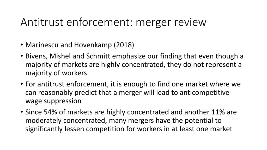 antitrust enforcement merger review