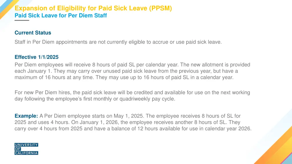 expansion of eligibility for paid sick leave ppsm